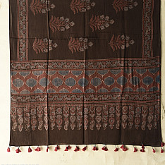 Sakhi . सखी ⁂ Ajrakh Block Printed Pure Cotton Dupatta - 48