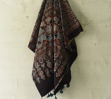 Sakhi . सखी ⁂ Ajrakh Block Printed Pure Cotton Dupatta - 54
