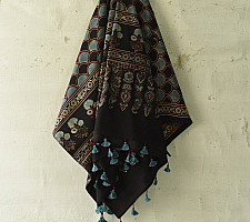 Sakhi . सखी ⁂ Ajrakh Block Printed Pure Cotton Dupatta - 55
