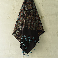 Sakhi . सखी ⁂ Ajrakh Block Printed Pure Cotton Dupatta - 55