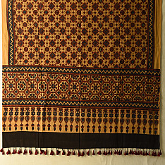 Sakhi . सखी ⁂ Ajrakh Block Printed Pure Cotton Dupatta - 56
