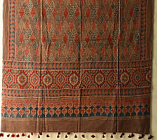 Sakhi . सखी ⁂ Ajrakh Block Printed Pure Cotton Dupatta - 58