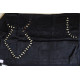 Mashru Black Blouse Piece with Mirror Work