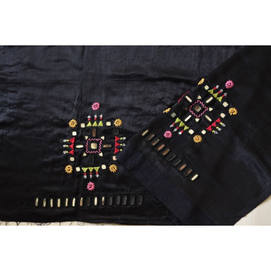 Mashru Blouse Piece - Embroidered & Mirror Work