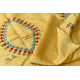 Embroidered & Mirror Work - Yellow Mashru Blouse Piece