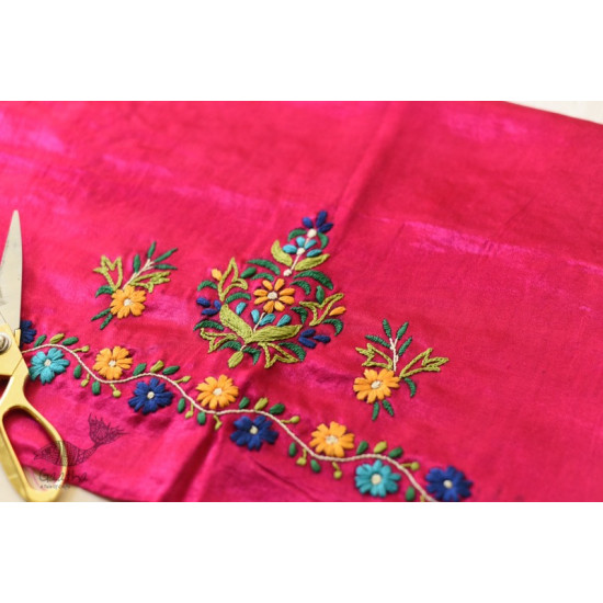 Mashru Blouse Piece - Embroidered & Mirror Work