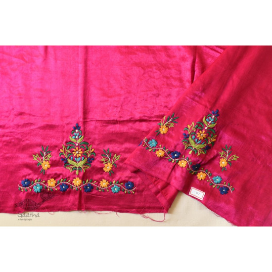 Mashru Blouse Piece - Embroidered & Mirror Work