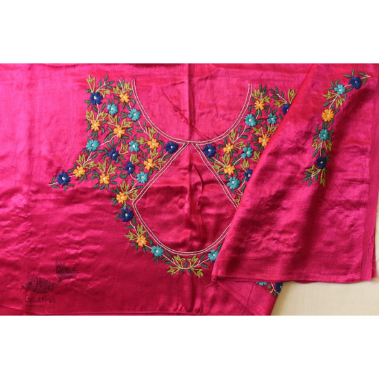 Mashru Blouse Piece - Embroidered & Mirror Work