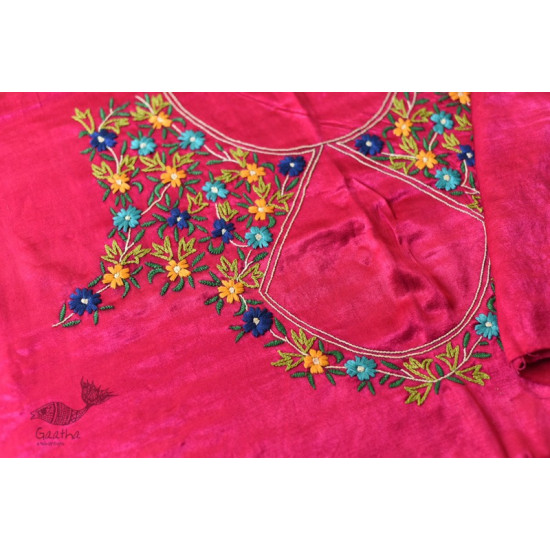 Mashru Blouse Piece - Embroidered & Mirror Work