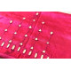 Mashru Blouse Piece Mirror Work - Rani Pink