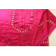 Mashru Blouse Piece Mirror Work - Rani Pink