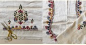 Embroidered Mashru Blouse Fabric - off white