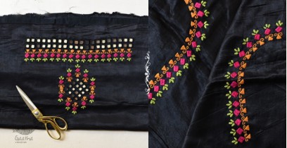 Embroidered & Mirror Work - Mashru Blouse Fabric