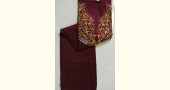shop Hand Embroidery Kurti Material - Maroon