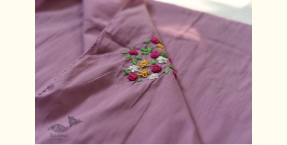 Threads of Love ~ Hand Embroidered - Kurti Fabric in Lavender