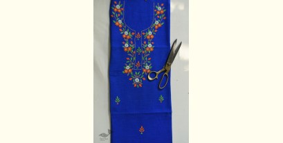 Threads of Love ~ Hand Embroidery - Kurti Fabric in Blue Color