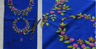 Threads of Love ~ Embroidered Dress Material - Blue