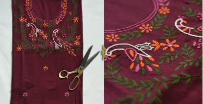Threads of Love ~ Embroidered Dress Material - Maroon