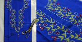 Threads of Love ~ Hand Embroidered - Kurti Material - Blue