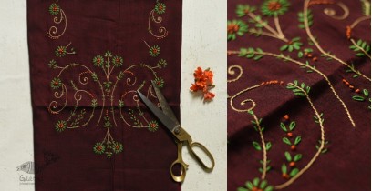 Threads of Love ☀ Embroidered Dress Material - Maroon