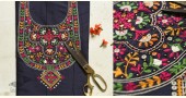 Embroidered Dress Material - Navy Blue