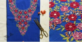 Threads of Love ☀ Hand Embroidered Dress Material - Blue