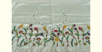 Embroidered Mashru Blouse Piece - Off White