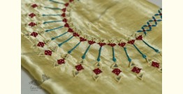 Embroidered Mashru Blouse Piece - Golden