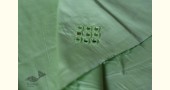 shop hand embroidered Linen kurta fabric - pistachio green