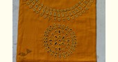 shop hand embroidered Linen kurta fabric yellow colour