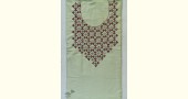 shop hand embroidered silk kurta fabric - pistachio green colour
