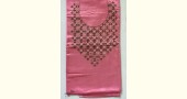 shop hand embroidered gajji silk kurta fabric - pink 1