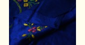 shop hand embroidered Linen kurta fabric in blue colour