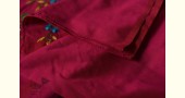 shop hand embroidered Linen kurta fabric - rani pink