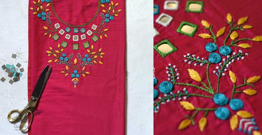 Buy Sindhi Hand Embroidery Pure Mangalgiri Cotton Dress Material at  iTokri.com - iTokri आई.टोकरी