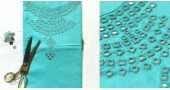 shop hand embroidered Linen kurta fabric | cyan blue
