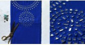 shop hand embroidered Linen kurta fabric - blue