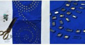 shop hand embroidered Linen kurta royal blue fabric 