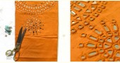 shop embroidered Linen kurta fabric - mustard yellow