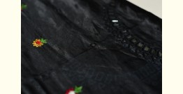 Embroidered Mashru  Black Blouse Piece ( Unstitched ) 