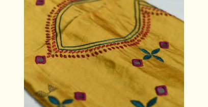 Linen Silk Embroidered Blouse Piece