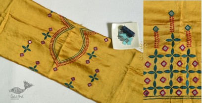 Linen Silk Embroidered Blouse Piece
