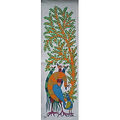 Gond Art | Hand Painted Canvas Gond Painting ( 1.5 X 3 Feet ) A