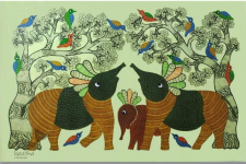 Gond Art | Canvas Wall Hanging - Gond Painting ( 2 x 3 Feet ) B