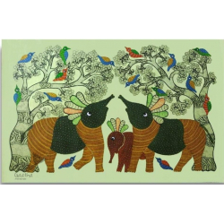 Gond Art | Canvas Wall Hanging - Gond Painting ( 2 x 3 Feet ) B