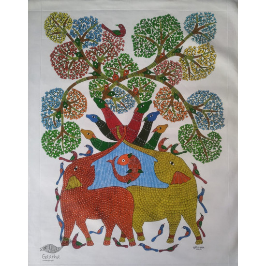 Buy Gond Painting - Elephant - indian art