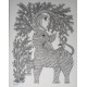 Buy Hand Painted Gond  Painting - Elephant Black & White