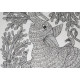 Buy Hand Painted Gond  Painting - Elephant Black & White