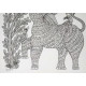 Buy Hand Painted Gond  Painting - Elephant Black & White