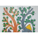 Buy Hand Painted Gond  Painting - Grey & Orange Elephants